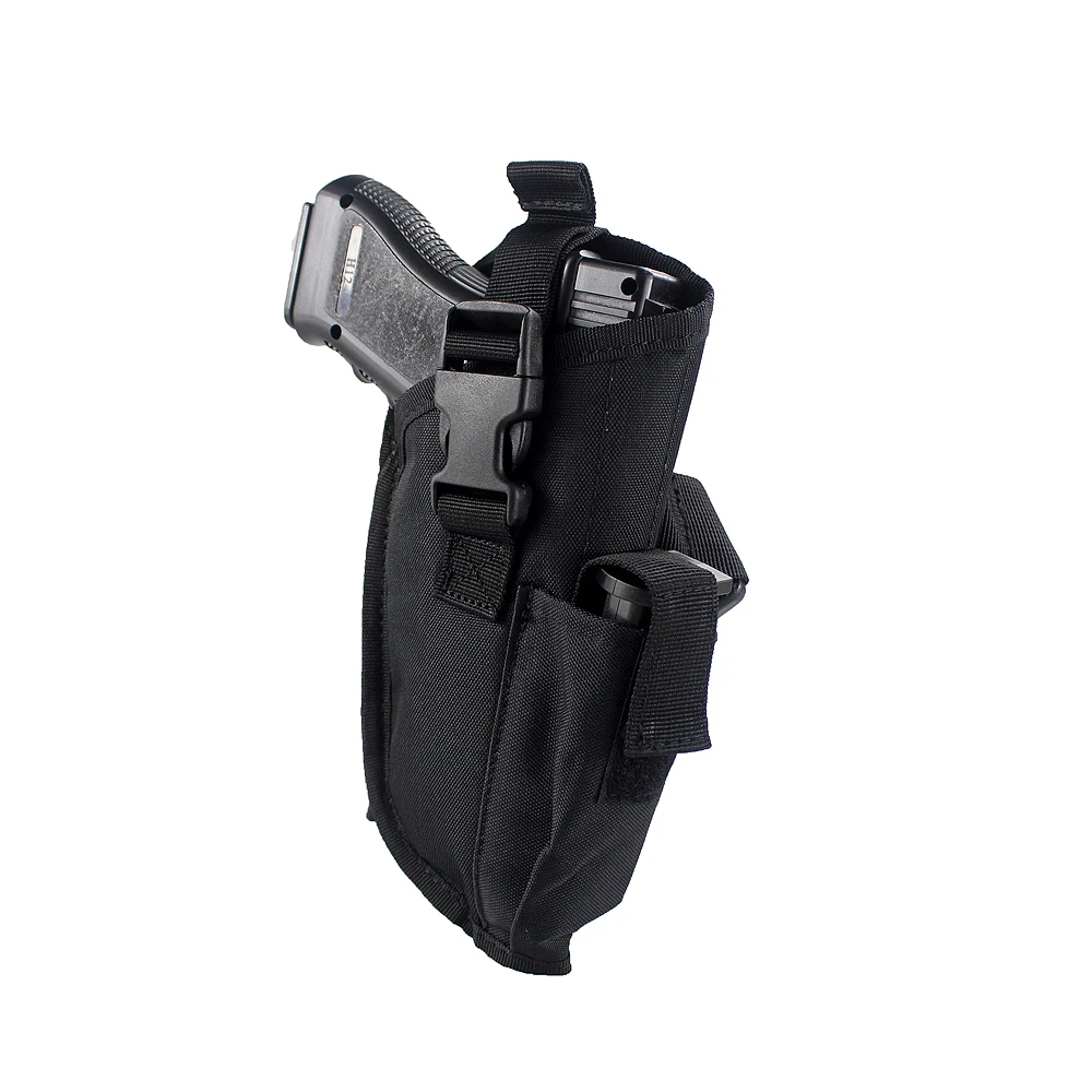 Tactical Adjustable Drop Leg Pistol Holster Right Hand Thigh Gun Pouch with Mag Holder for 1911 5＂Full Size Ruger Glock Series