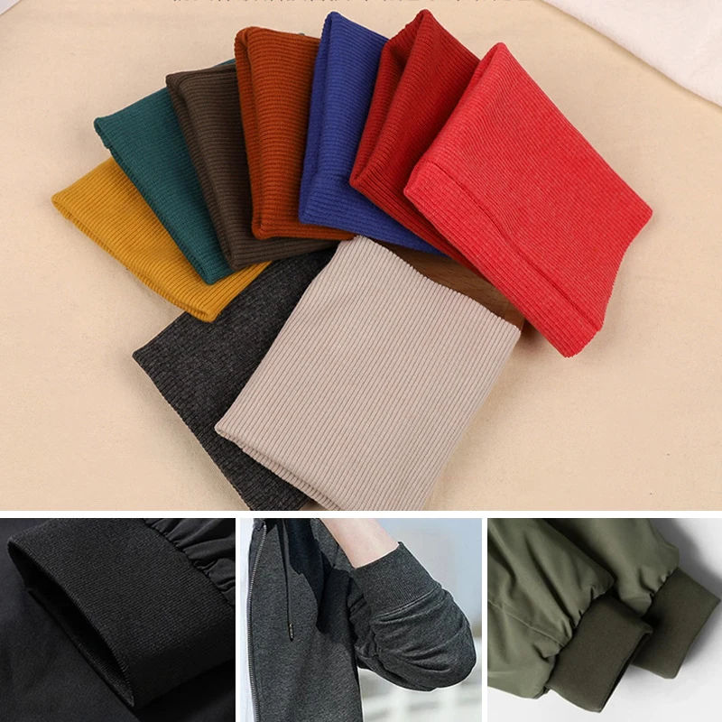 Elastic Rib Cuffs Knitted Fabric Sweater Garment Cuffs Trouser Legs Seamlessly Repair Lengthening Sewing Accessories 35cm