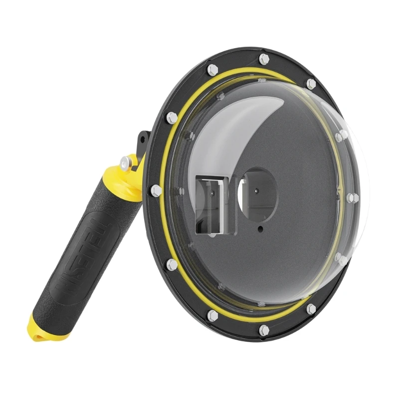 

1 Set Dome Port for Action 3/4, Dome Lens Waterproof Housing Case with Triggered and Floating Hand Grip Anti-fog Inserts