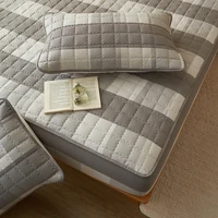 High-Quality Quilted Plaid Mattress Cover,Mattress Protector,- Antibacterial, Breathable,Comfortable for Fresh Sleep Experience 6