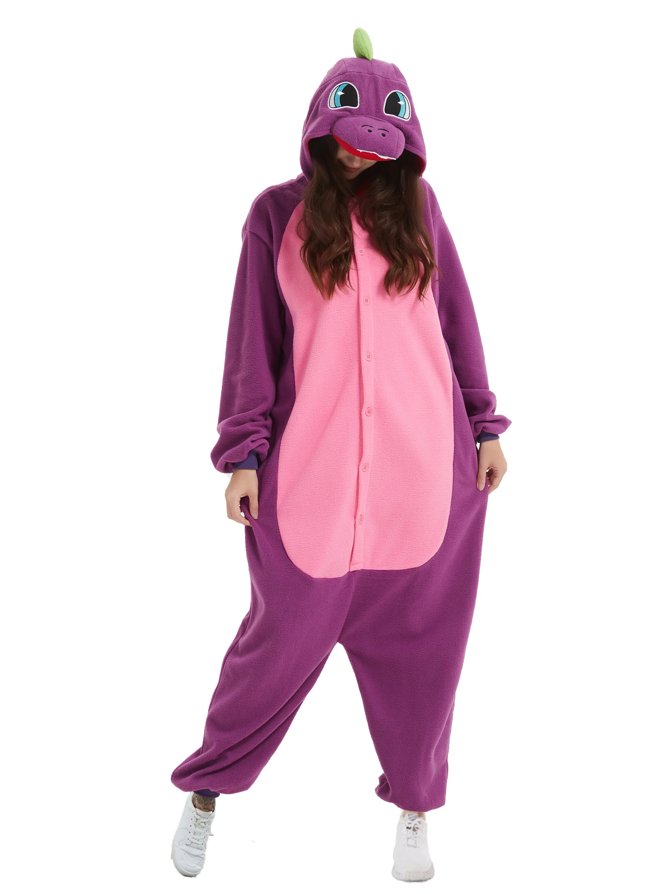 Purple Dinosaur Women Onesie Christmas Animal Sleepwear Man Cartoon Cosplay Funny Halloween Jumpsuit Dragon Raccoon Kigurumi