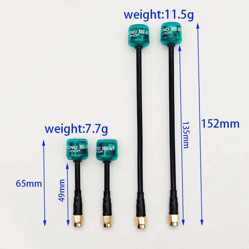 Antenne FPV 65mm/153mm LHCP/RHCP SMA/RPSMA pour Drone