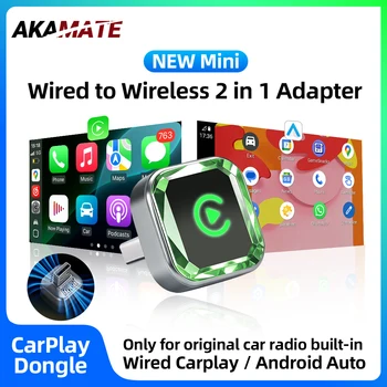 Adattatore Wireless CarPlay Android Auto 2in1 da Cablato a Wireless Plug & Play USB Type-C Bluetooth WiFi per VW Audi Volvo Toyota Kia