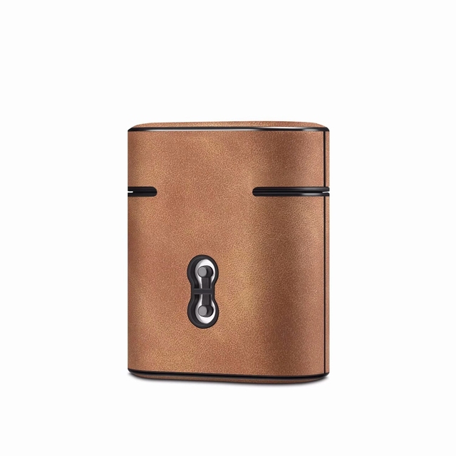Bag Leather Sleeve Cover Case Storage Earphone Portable For Apple AirPods 2 1 Charging Case Front LED Visible
