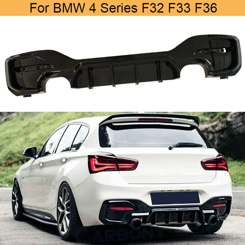 

ABS Carbon Look Rear Bumper Diffuser Lip Spoiler for BMW 1 Series F20 F21 LCI M135i M140i 2015-2018 Rear Diffuser Gloss Black