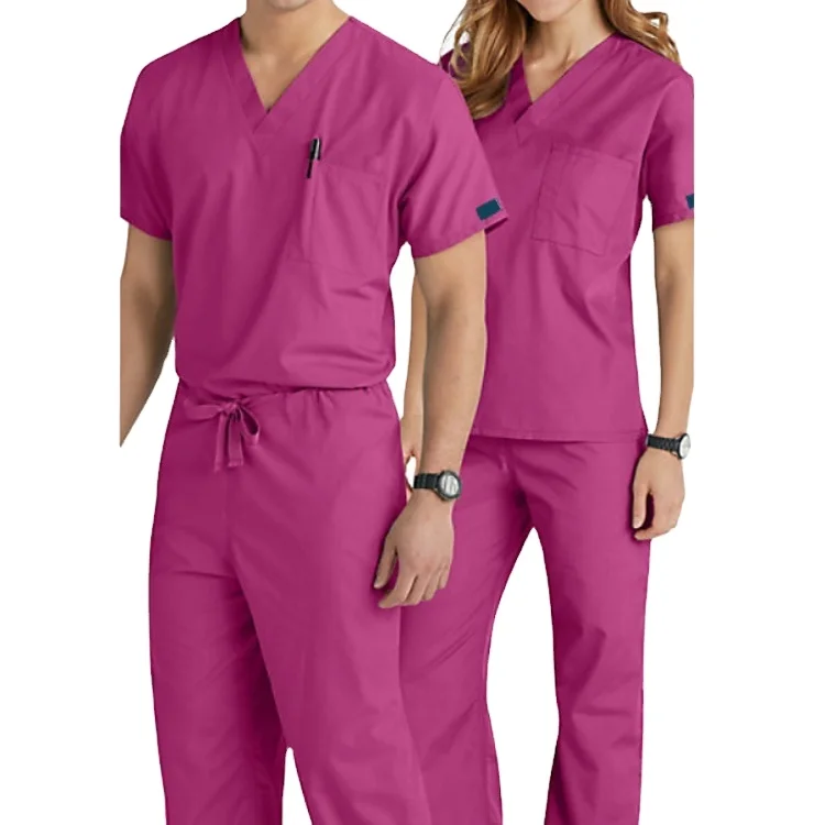 ensemble-de-vetement-medical-unisexe-pour-infirmieres-tissu-doux-et-extensible-a-manches-courtes-col-en-v