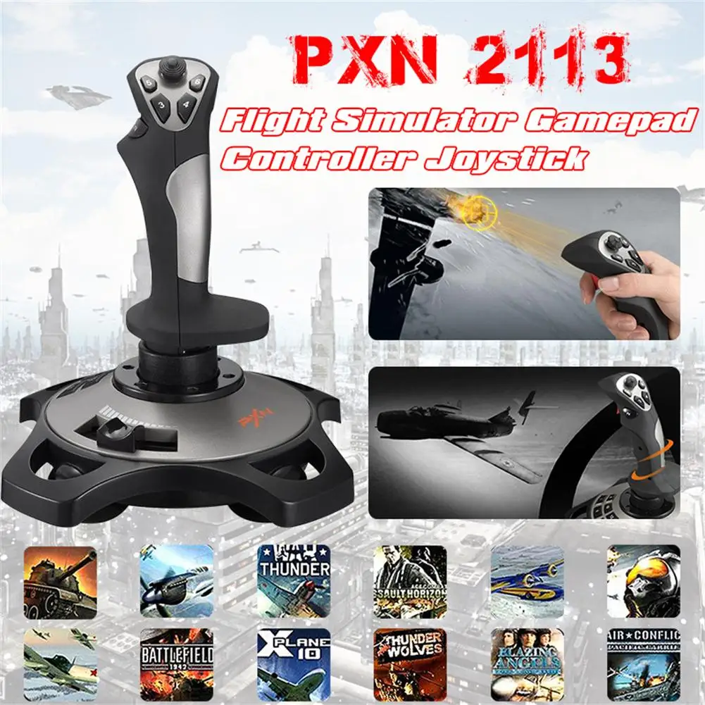 Flight Stick-mando de PXN-2119PRO para videojuegos, controlador de doble  vibración para PC/PS4/XBOX, Microsoft Flight Simulator 2022