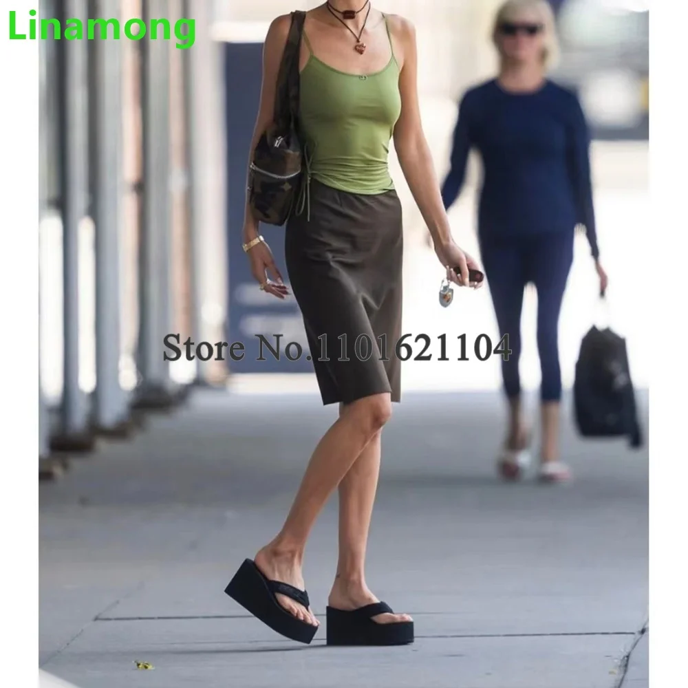 Wedges Heel Flip-flops Platform Slippers For Female Women Outside Casual Thick sole Fashion Hot Sales Summer Round Toe Shoes