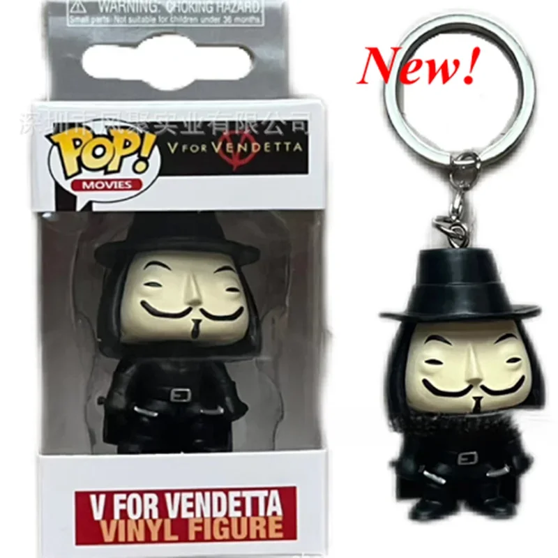 Nuovi Portachiavi Tascabili Funko Pop V Per Vendetta Action Vinyl Figure Toys For Kids Decoration Gifts