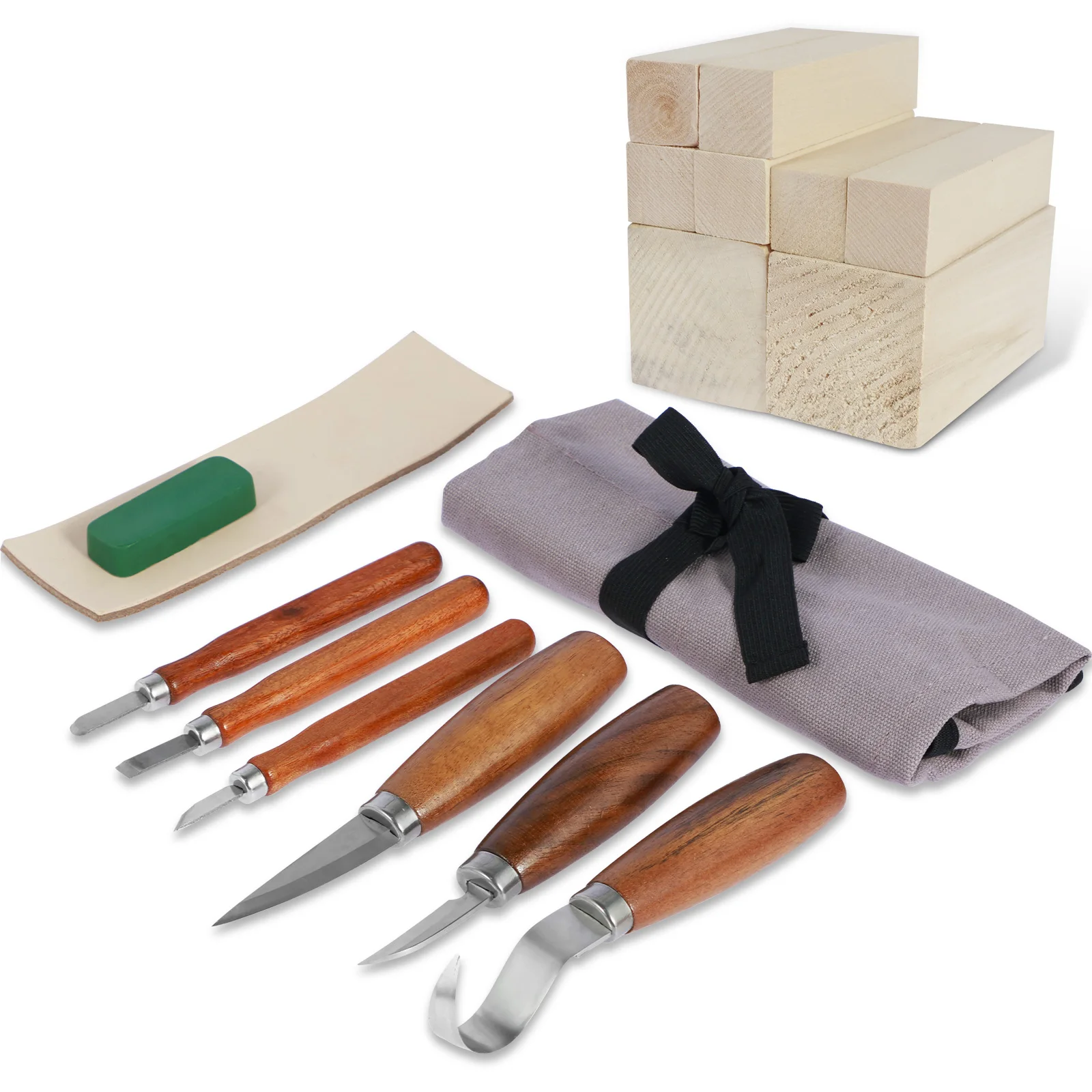 

18Pcs Wood Carving Tool Kit Multipurpose Wood Whittling Set Premium Wood Hand Carving Cutters with Carving Blocks Gloves