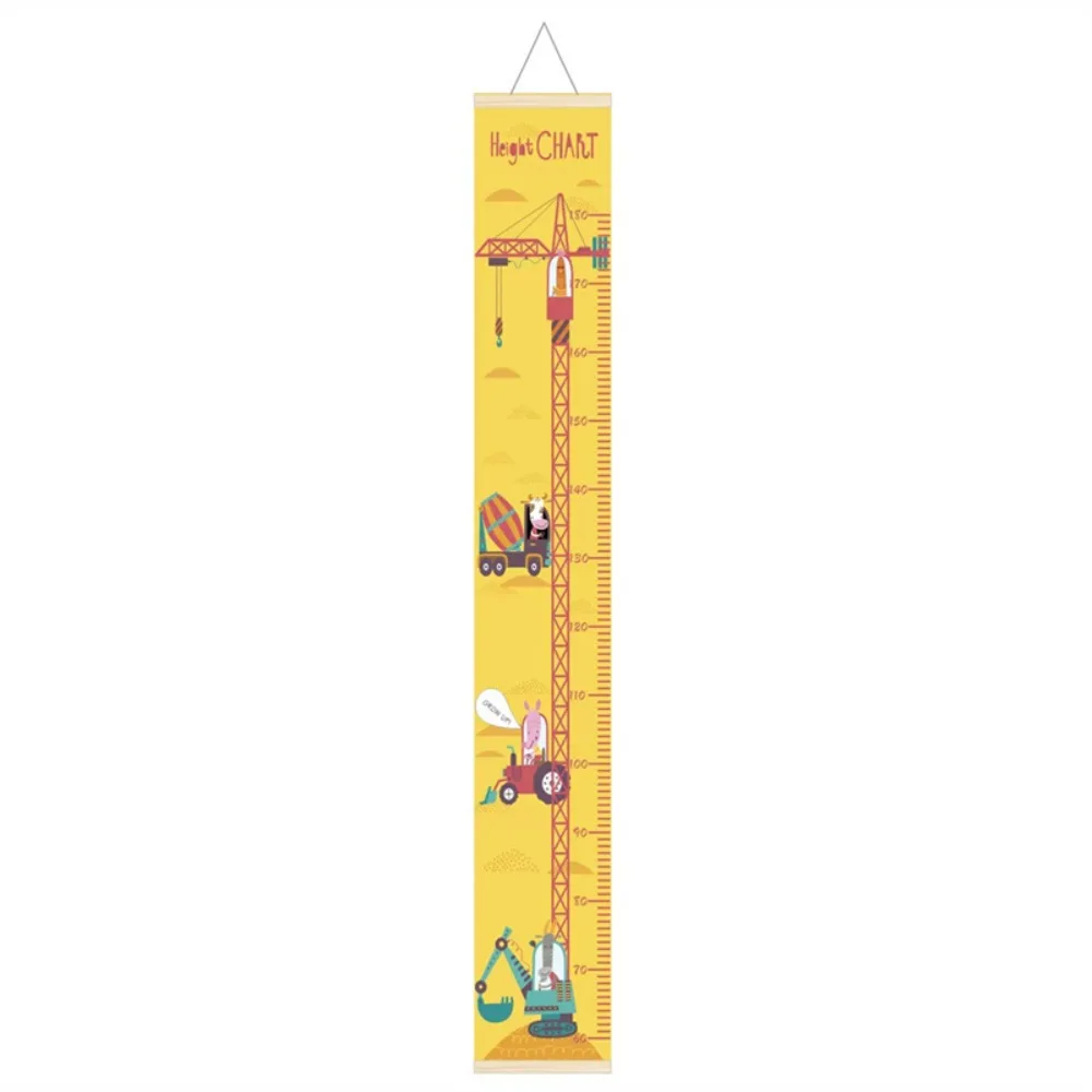 Wall Hanging Children Height Measuring Rulers with Frame Removable Height Measure Chart Wooden Roll Up Baby Growth Chart
