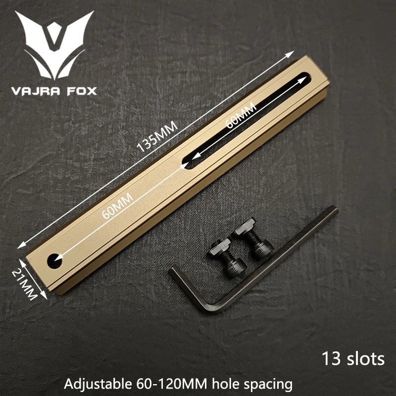 Adjustable Hole Spacing Rails 21mm Total Length 135mm 105MM 75mm 55MM Dual System Mlok Keymod Hunting Accessories adjustable rails