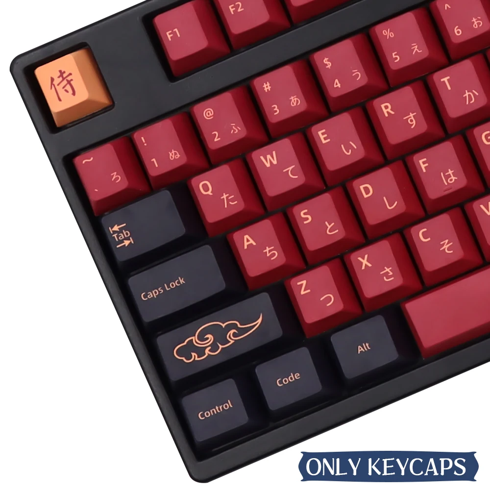 Samurai Azul Keycaps Perfil Cereja para Teclado Mecânico Gmk Inglês Japonês Coreano Russo Pbt - Imagem 4