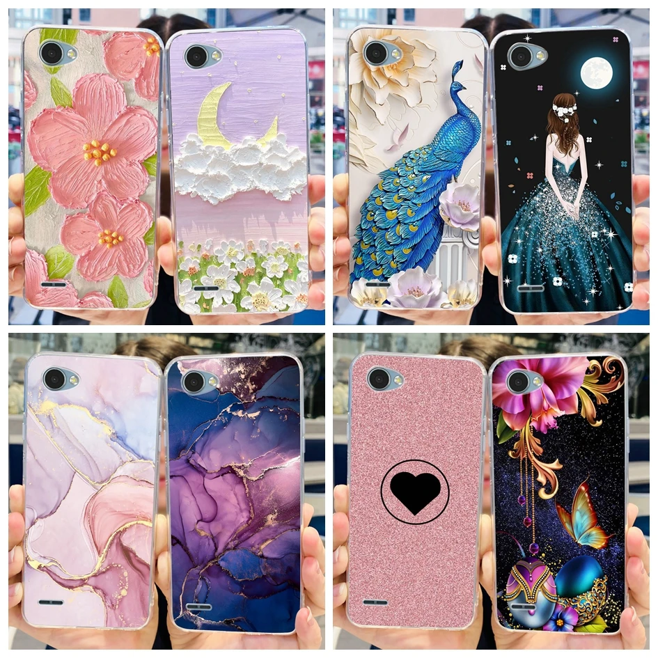 Per Lg Q6 Case Lg Q6 + Q6 Plus Cover Per Telefono 2023 New Fashion Flower Cartoon Soft Fundas Per Lg Q6 Alpha Q 6 Lgq6A M700 M703 Paraurti