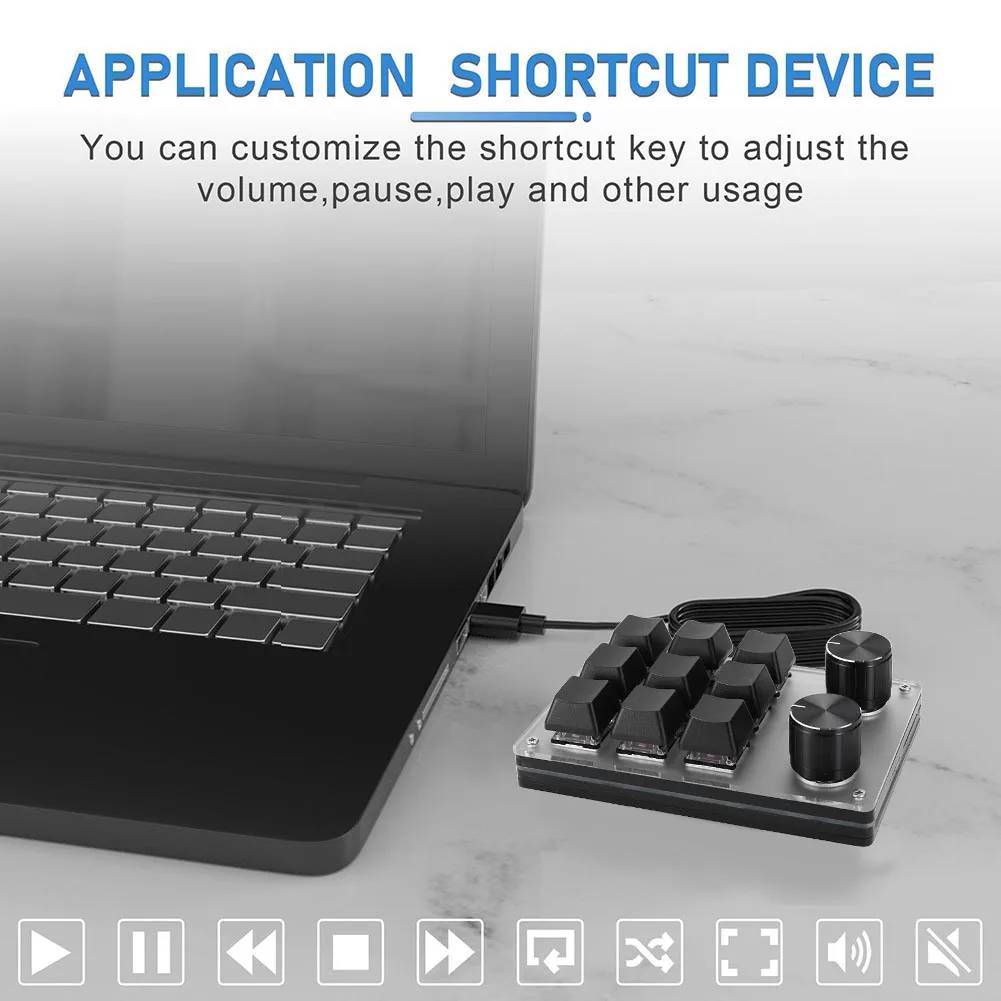 미니 키보드 12Key 2 노브 사용자 정의 Teclado 게이머 프로그래밍 가능한 키패드 DIY 핫 스왑 사용자 정의 기계 키보드 매크로 키패드