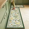 Kitchen Carpet PVC Leather Waterproof Floor Mat Non-slip Oil Proof Foot Mats Long Rug Spring Green Flower Home Decoration Rugs 3
