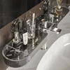 1pc Clear Plastic Suction Cup Bathroom Shelf - No - Drill, Wall - Mounted for Faucet, Toilet & Cosmetic Storage 6