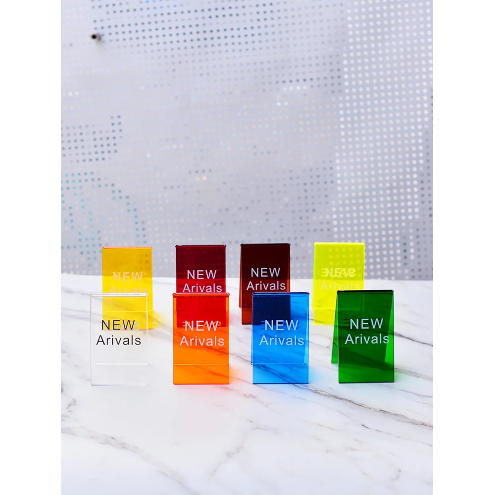 상업용 데스크탑 QR 코드 스탠드 아크릴 투명 디스플레이 플라크 로고 맞춤 가능 메뉴 결제 및 소셜 미디어 코드용