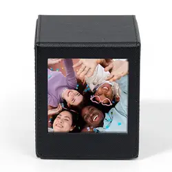 Large Capacity Instant Camera Photo Storage Box - High Quality PVC Photograph Case (Black)