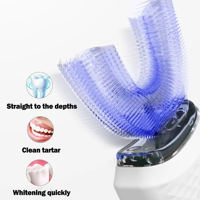 Electric Toothbrush for Adult Automatic USB Charge U-Shaped Toothbrush Ultrasonic 360 Degrees Intelligent Rechargeable Toothbrus 4