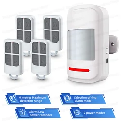 Wireless Motion Sensor Alarm with Remote Control for Home and Garage Security (Set 3)