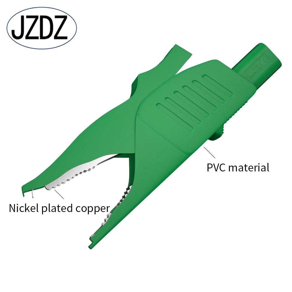 Alligator Clips JZDZ Heavy Duty Alligator Clips Full Insulated Safe Crocodile Clips with 4mm Banana Jack Socket for electrical Test J.60042