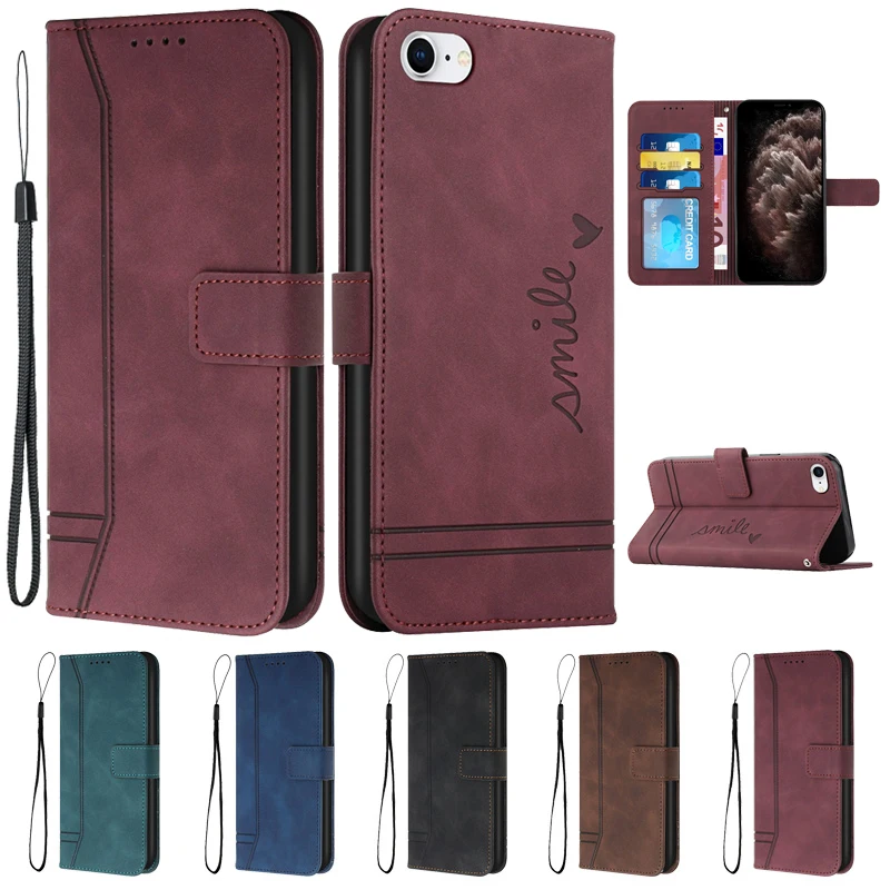 Custodia Se 2022 Per Iphone Se 2022 Cover Custodia A Portafoglio In Pelle Retrò Di Lusso Per Iphone Se 2020 Se2022 Borse Per Telefono Custodie Fundas