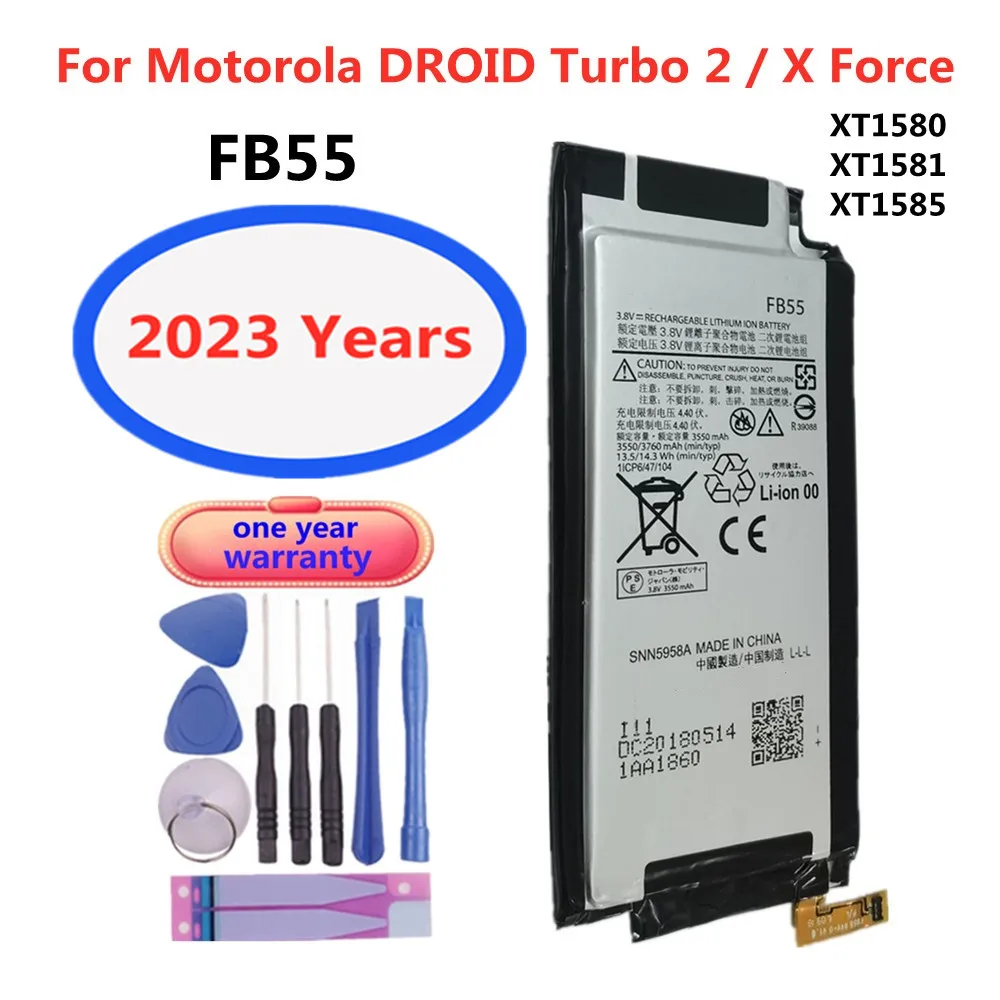 

New 3550mAh FB55 Phone Battery For Motorola Moto DROID Turbo 2 Turbo2 XT1585 XT1581 XT1580 Moto X Force High Quality Batteries