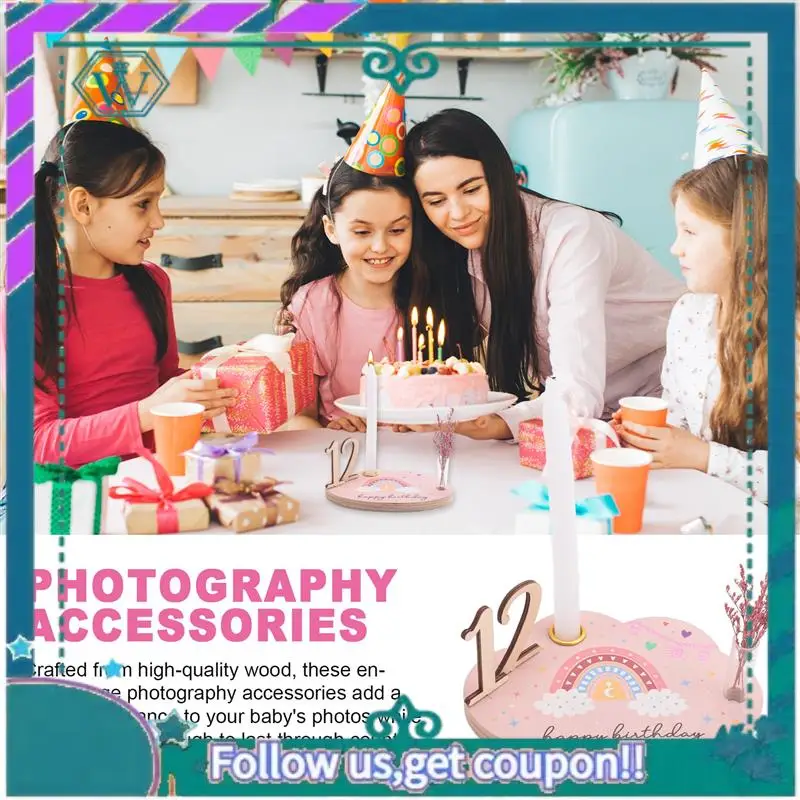  마일스톤 번호 기념 카드 키트   나무 새겨진 연령 사진 액세서리 출산 선물