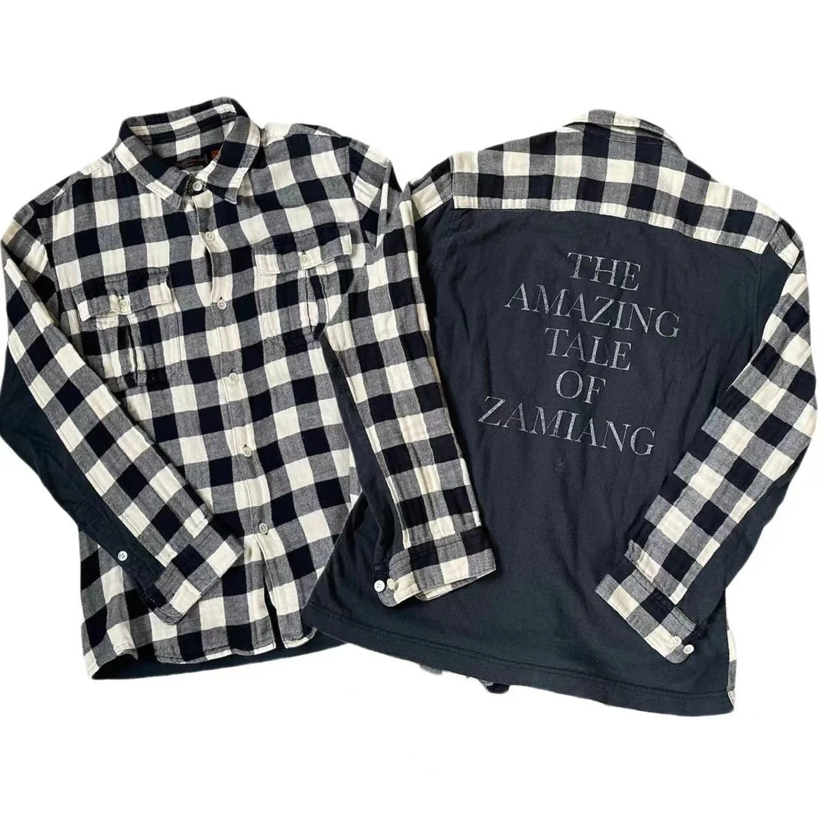 

New 2023 Men Amazing Undercover Fashion Plaid Cotton Casual Shirts Shirt High Pocket Long-sleeves Size 1 2 3 #387