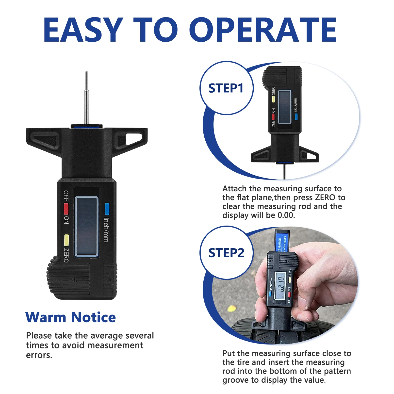 Misuratore Battistrada Pneumatici - 2 Pezzi Con Portachiavi | Calibro Profondità 0-20 Mm Per Auto E Moto - Foto 8