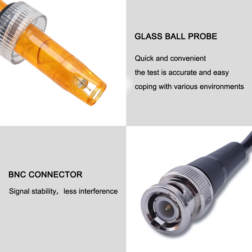 PH ORP Replacement Probe With BNC Interface 300cm Cable 0-14 PH Q9 Probe Control