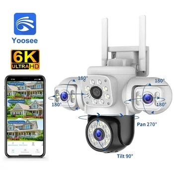 Yoosee 6K 12MP 3 Lens 3 Screens WiFi PTZ IP Camera Outdoor AI Detection Loop Recording Motion Alarm CCTV Smart Home Security 1