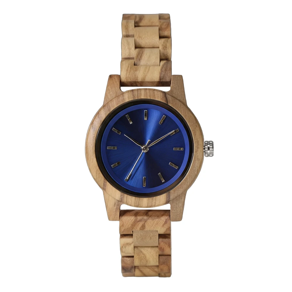 Women's Classic Minimalist Wood Strap Analog Wristwatch