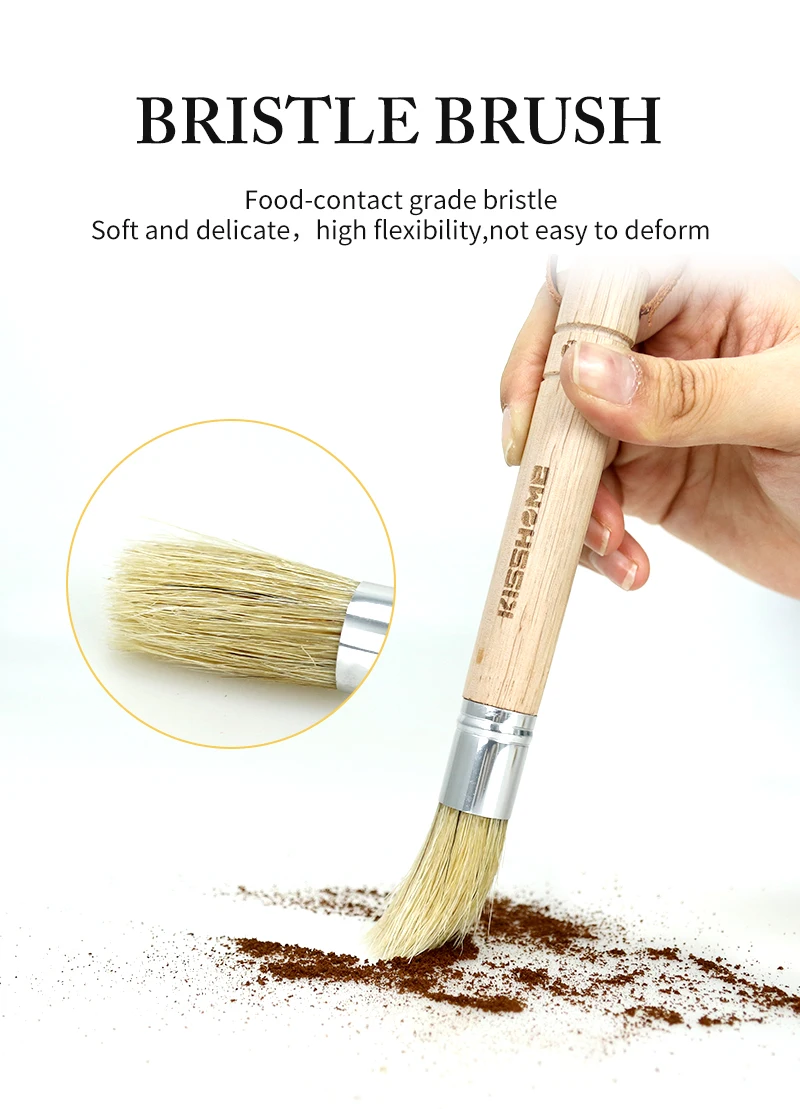 Kaffee bürste Natur borsten Staub mühle Bürste Espresso maschine Reinigungs werkzeuge Home Küchen reiniger Barista Zubehör – Detail 4