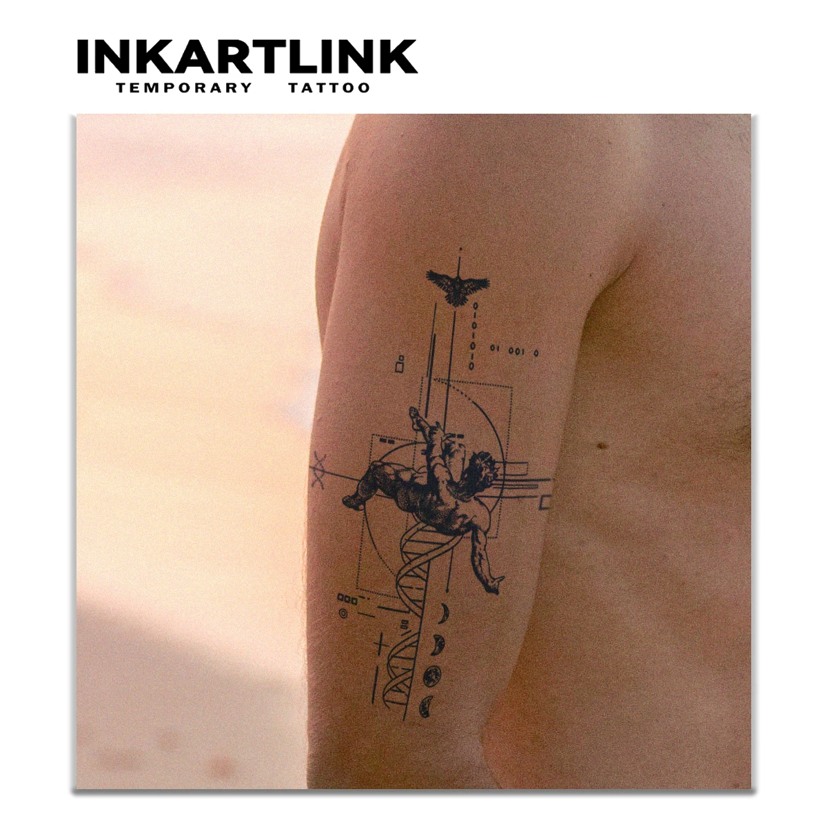 Fallen Angel temporary tattoo sticker, waterproof magic tattoo, lasts to 15 days fake tattoo, semi permanent tattoo 2
