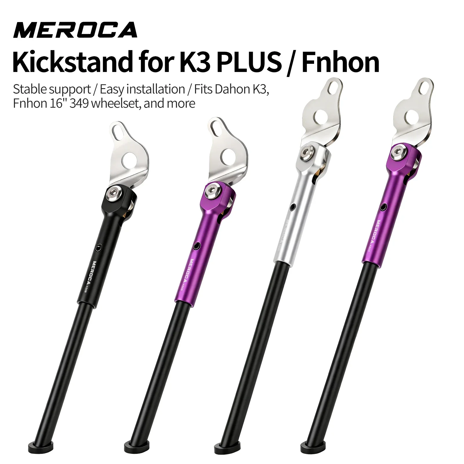 MEROCA K3 PLUS/DAHON K3용 접이식 자전거 킥스탠드 알루미늄 합금 안정적인 지지대 FNHON 16인치 특수 싱글 킥스탠드