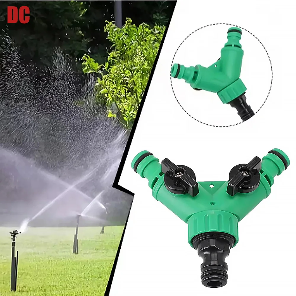 Garden Hose Connector Garden Water Pipe Connectors Pipe Adapter Y Shape Hose Splitter Valve Three Way Plastic Valve with Switch for Flower Planting