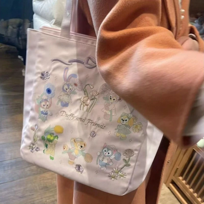 Disney Embroidery Dumpling Bag for Women Sweet Cute Silk Large Capacity Handbags Cartoon Portable Shopping Tote Bag Casual Bags