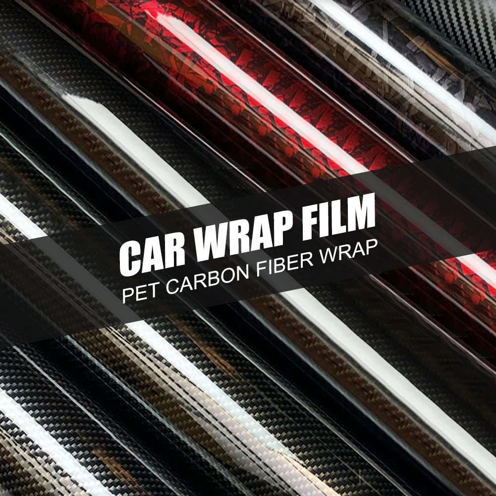 

DIY Carbon Fiber Car Sticker Waterproof 50cmx152cm Black Vinyl Wrap Roll Matte Black Car Wrap Foil Sticker Console Computer