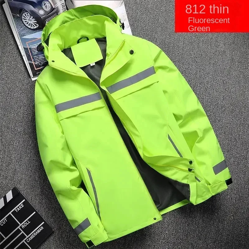 New men's jacket splicing fashionable reflective stripes outdoor