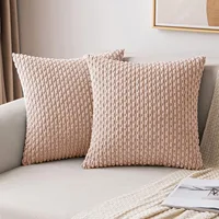 Striped Cushion Cover Green Corduroy Pillowcases Decorative Pillows for Sofa 18x18 Inch Throw Pillow Farmhouse Home Decor 1Pcs 6