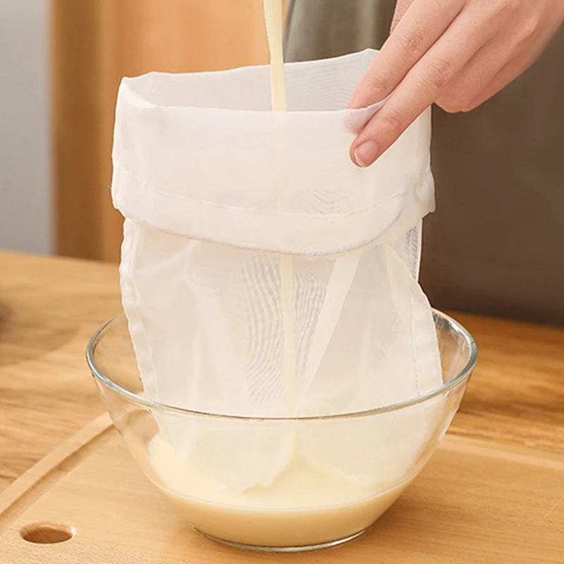 60-500Mesh Nut Milk Bag Reusable Food Filter Bags for Straining