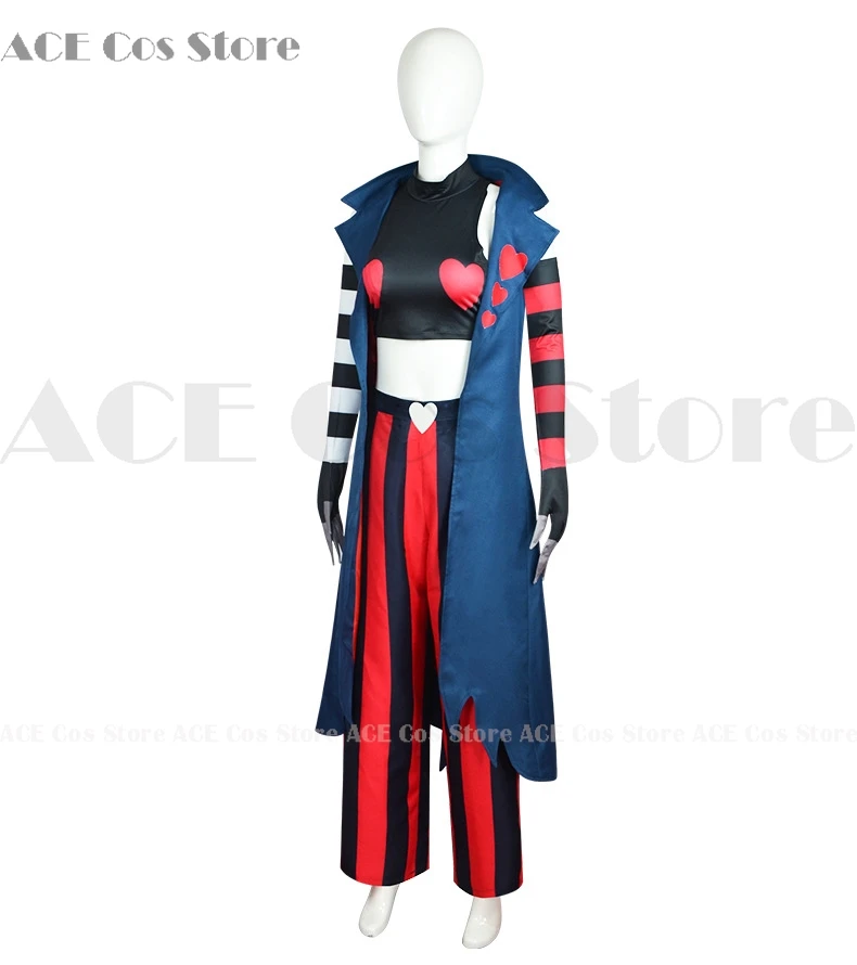 Hazbin Velvette Hotel Cosplay Outfit Costume Wig Earring 3V Vees VVV Halloween Party Demon Carnaval Anime Cosplay Women Clothes 28