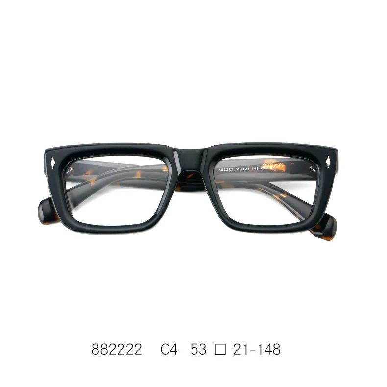 F · dracon neuen Stil Platte Brille Rahmen quadratische Retro Herren Brille Rahmen modische dicke optische Brille für Männer – Detail 10