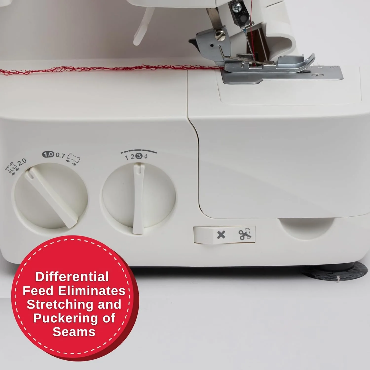 S14-78 Serger with Accessory Kit Overlock Machine with 2-3-4 Stitch Capability, 1200 Stitches/Minute, Differential Feed, White