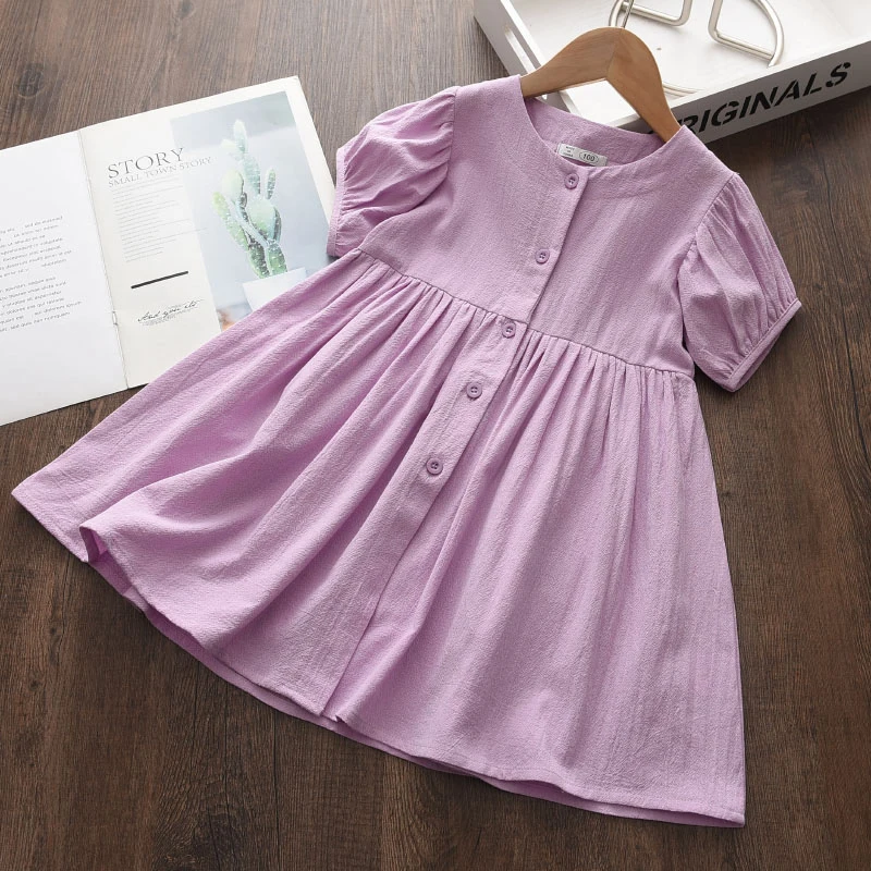 

Girls Floral Dresses Korean Fashion Kids Puff Sleeve Princess Clothes For Girl Summer Children Square Collar Prom Party Costumes