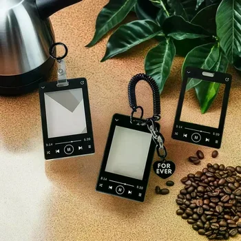 Dispositivo audio rivoluzionario Porta carte con immagine stellare Porta badge per studenti Display di immagini Custodia sicura per carte Portachiavi Custodia con ciondolo