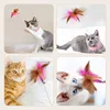 Interactive Cat Toys Funny Feather Teaser Stick with Bell Pets Collar Kitten Playing Teaser Wand Training Toys for Cats Supplies 4