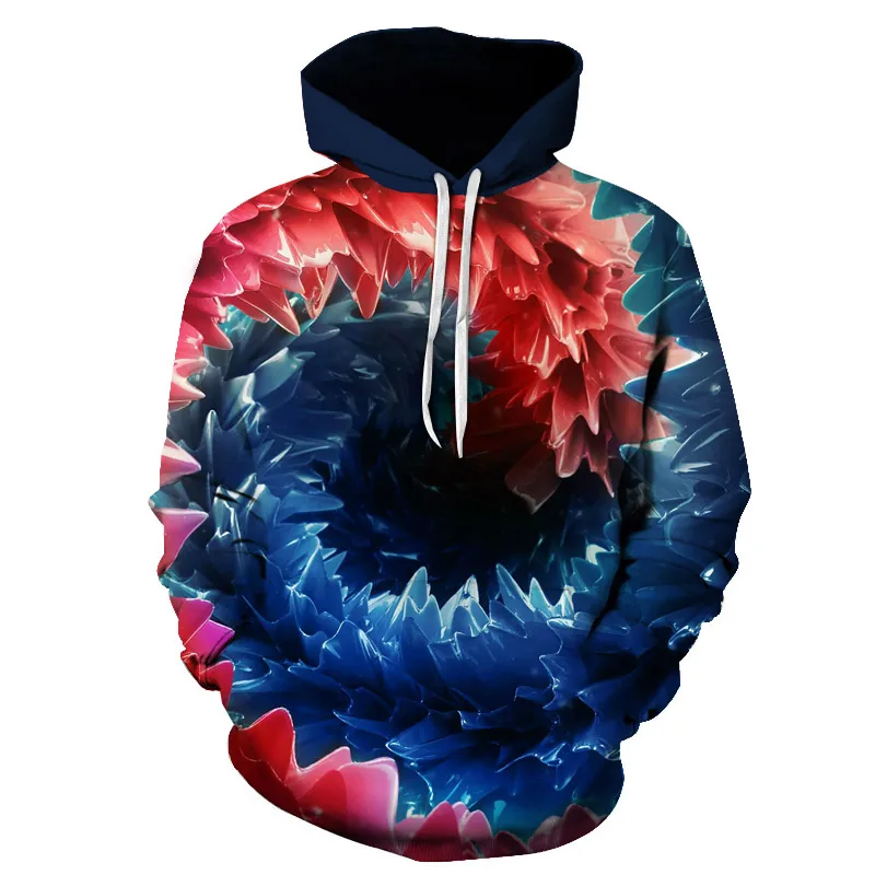 

2024 New Men's 3D Hoodie Spring Autumn Tunnel Element Street Long Sleeve Cool Vertigo Print Hip Hop Fashion Oversized clothe